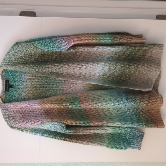Lane Bryant Sweaters - Lane Bryant multicolor open long line cardigan wool mix